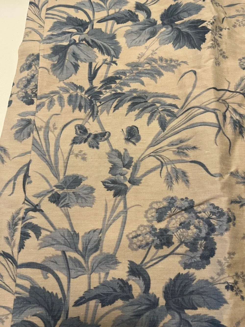 Vintage TALBOTS Silk Linen Floral Skirt with Blue Floral Print - Picture 6 of 12